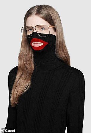 gucci in their black sweater mask|Gucci balaclava knit top.